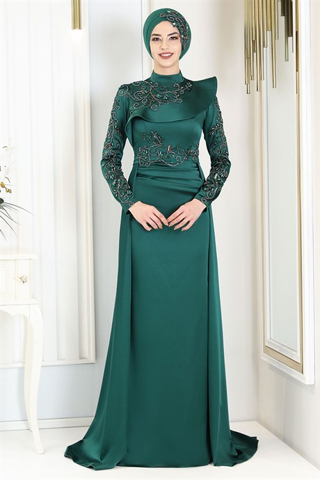  Pınar Şems - Asrın Evening Dress Green
