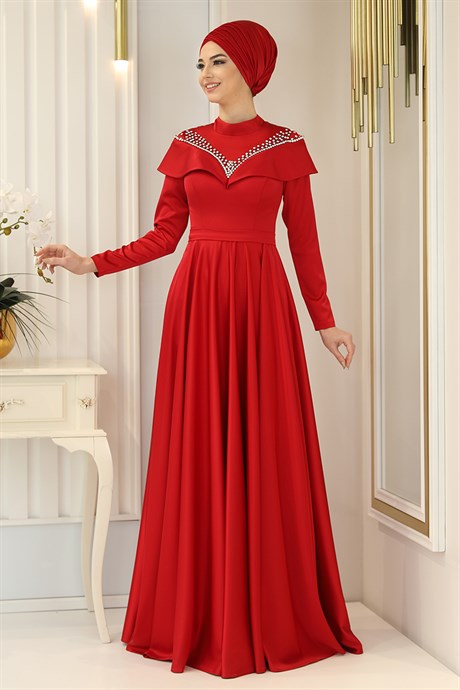  Pınar Şems - Flover Evening Dress Red