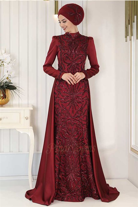  Pınar Şems - Şems Evening Dress Claret Red
