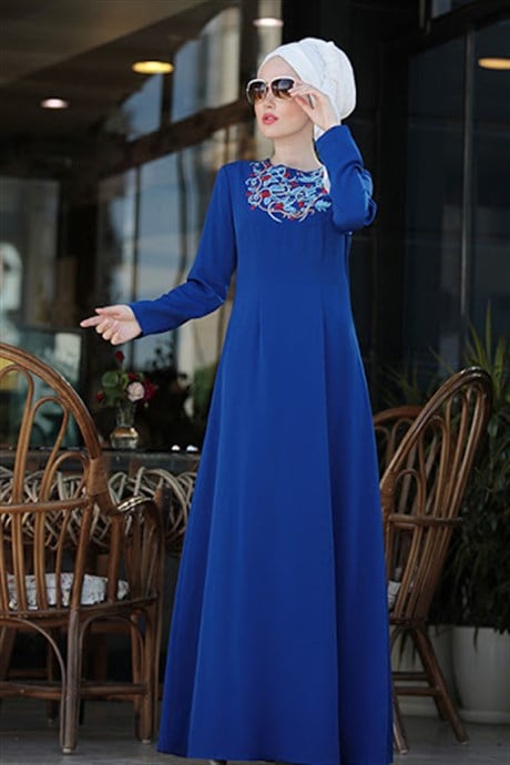 Selma Sarı - İrem Dress Sax Blue