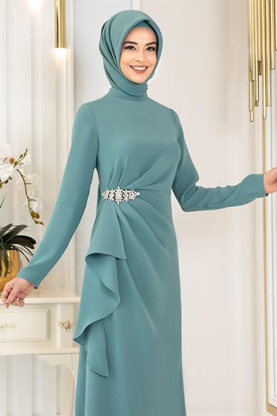  Pınar Şems -  Boncuka Evening Dress Mint