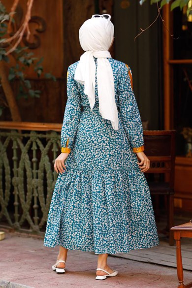 Hümeyra Arslan -Bahar Elbise Mavi 