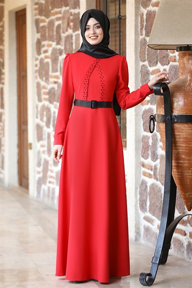 Nurzade - Eliz Elbise Kırmızı