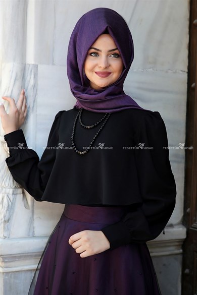 Pınar Şems - Pelerinli Shirt Black